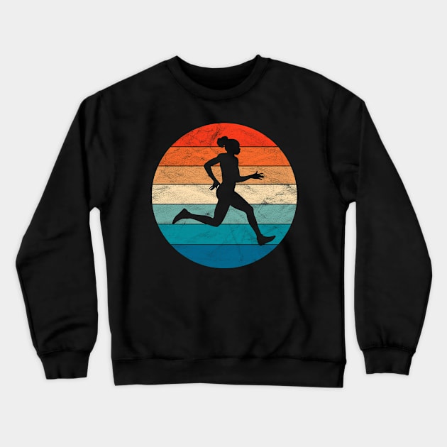 Vintage Female Runner Crewneck Sweatshirt by ChadPill